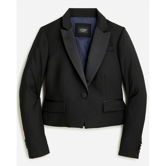 J.Crew Jackets & Blazers - J.Crew Collection Tuxedo Blazer Black Wool Tollegno Womens 8 Career BM564